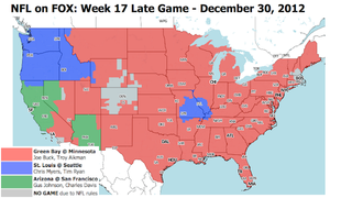 Illustration for article titled Which TV Market Is Getting Screwed This Sunday? An Analysis Of Week 17 NFL Viewing Maps